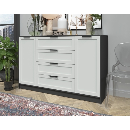 Тумба Тренд КТ-Т160 (Антрацит ЛДСП/ Грэй ЛМДФ) Ш1600 В1020 Г451